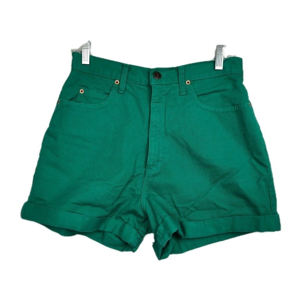 LEI Denin Shorts Women's Size 11 Green Cuffed Hem